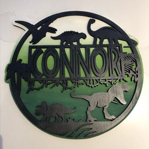 Panneau sur le thème des dinosaures | Signe de chambres d'enfants | Signe de dinosaure personnalisé - numérique - fichier découpé au laser - SVG