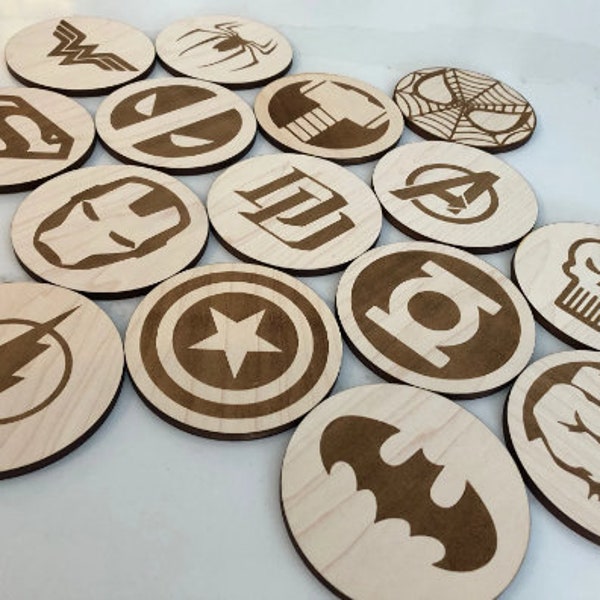 Coasters | Super hero | Perfect gift for fans | Laser Engraved | - Digital - Laser Cut File - SVG