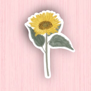 Watercolor Sunflower Sticker | Sunflower Sticker | Sunflower Gifts | Flower Sticker | Laptop Stickers | Water Bottle Stickers | Waterproof