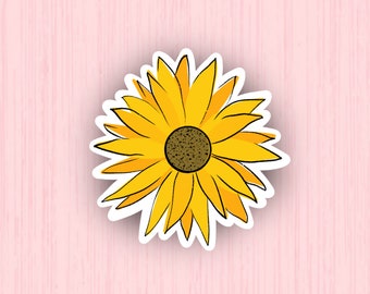 Sunflower Sticker | Floral Sticker | Sunflower Gifts | Laptop Sticker | Water Bottle Sticker | Flower Decal | Waterproof Sticker