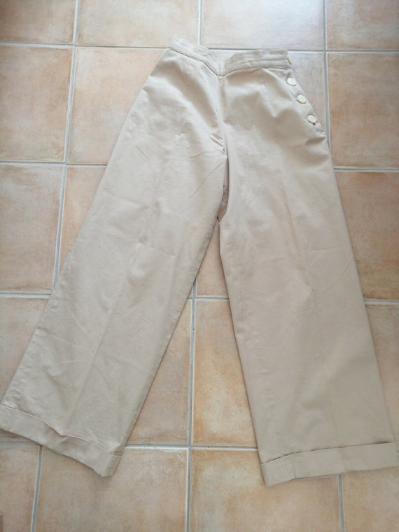 40s style cotton gabardine trousers