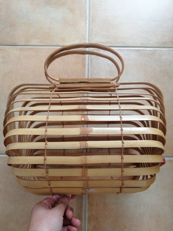 50s Tiki bamboo purse