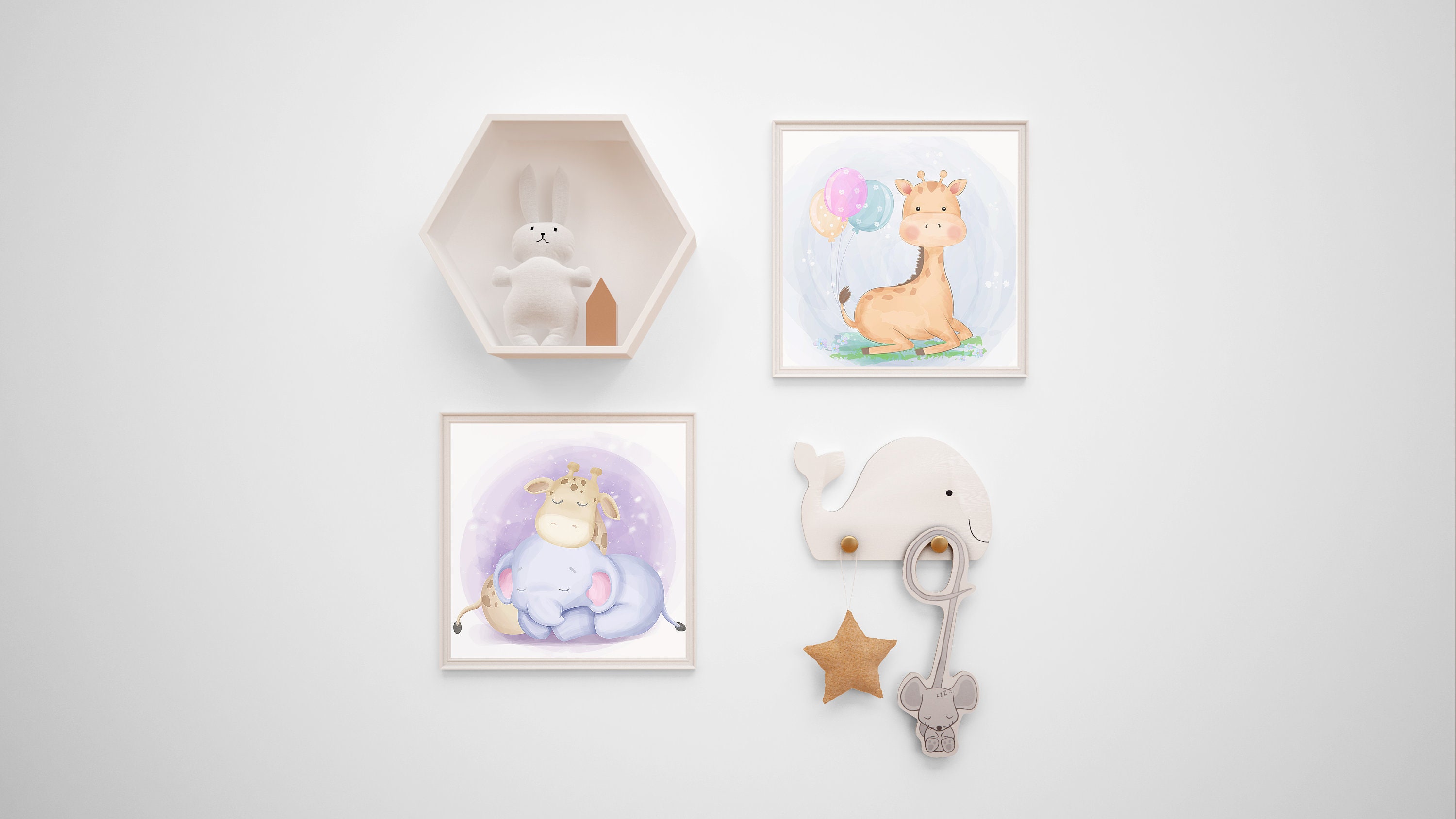 Cute baby giraffe Nursery animal theme Farm animals prints Cute baby