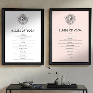 8 Limbs of Yoga Poster, Yoga Art, Yoga Print, Ashtanga Yoga Poster, Yoga Wall Art Printable, Yoga Gifts, Yoga Studio Decor, Yogi Wall Decor