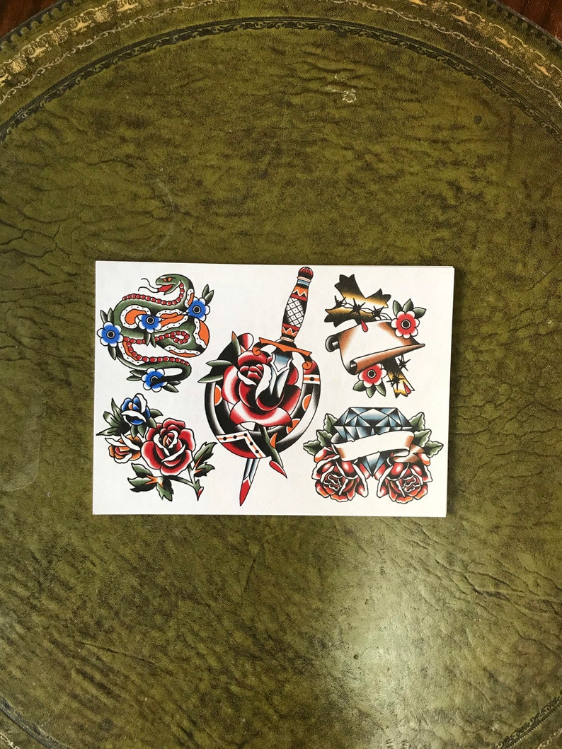 Traditional Tattoo Flash Art Print A4 - Etsy Australia