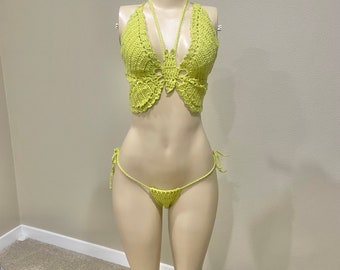 Handmade Crochet Butterfly Top Set