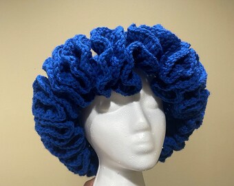 Handmade Blue Crochet Beanie Hat