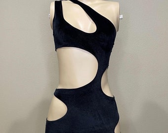 Black velvet dress, velvet, exotic outfit, stripper outfit, club outfit, night outfit, part dress
