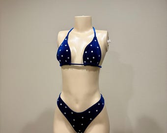 Blue Velvet Two Piece, Stripper Outfit, Exotic Dance Outfit, Lingerie,  Royal Blue Velvet, Two Piece Outfit, Rhinestone Outfit - Etsy