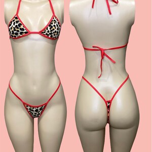 Leopard Bikini Set, sexy lingerie, stripper outfit, stripper bikini, matching outfit, exotic dancewear, pole dancer