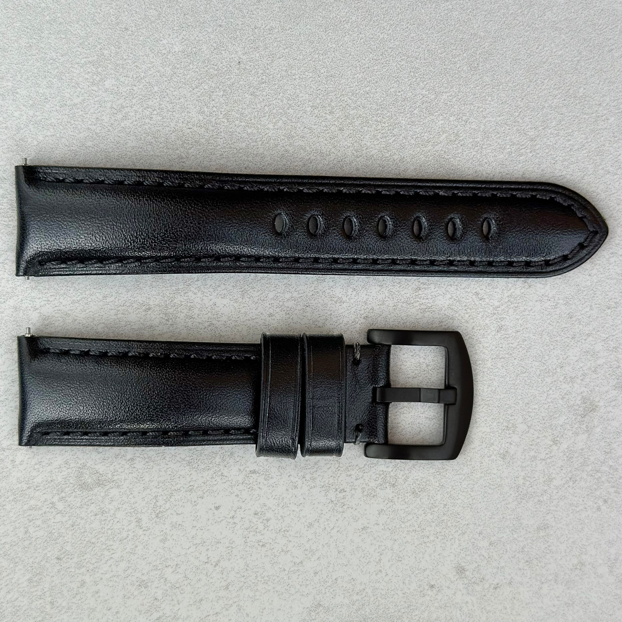 22mm Leather Strap with Stainless Steel Deployant Buckle – Stührling