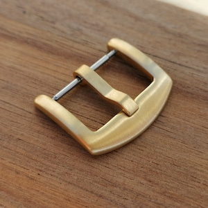 Watch Strap Buckle Gold Brushed 316L Stainless Steel 16mm, 18mm, 20mm, 22mm