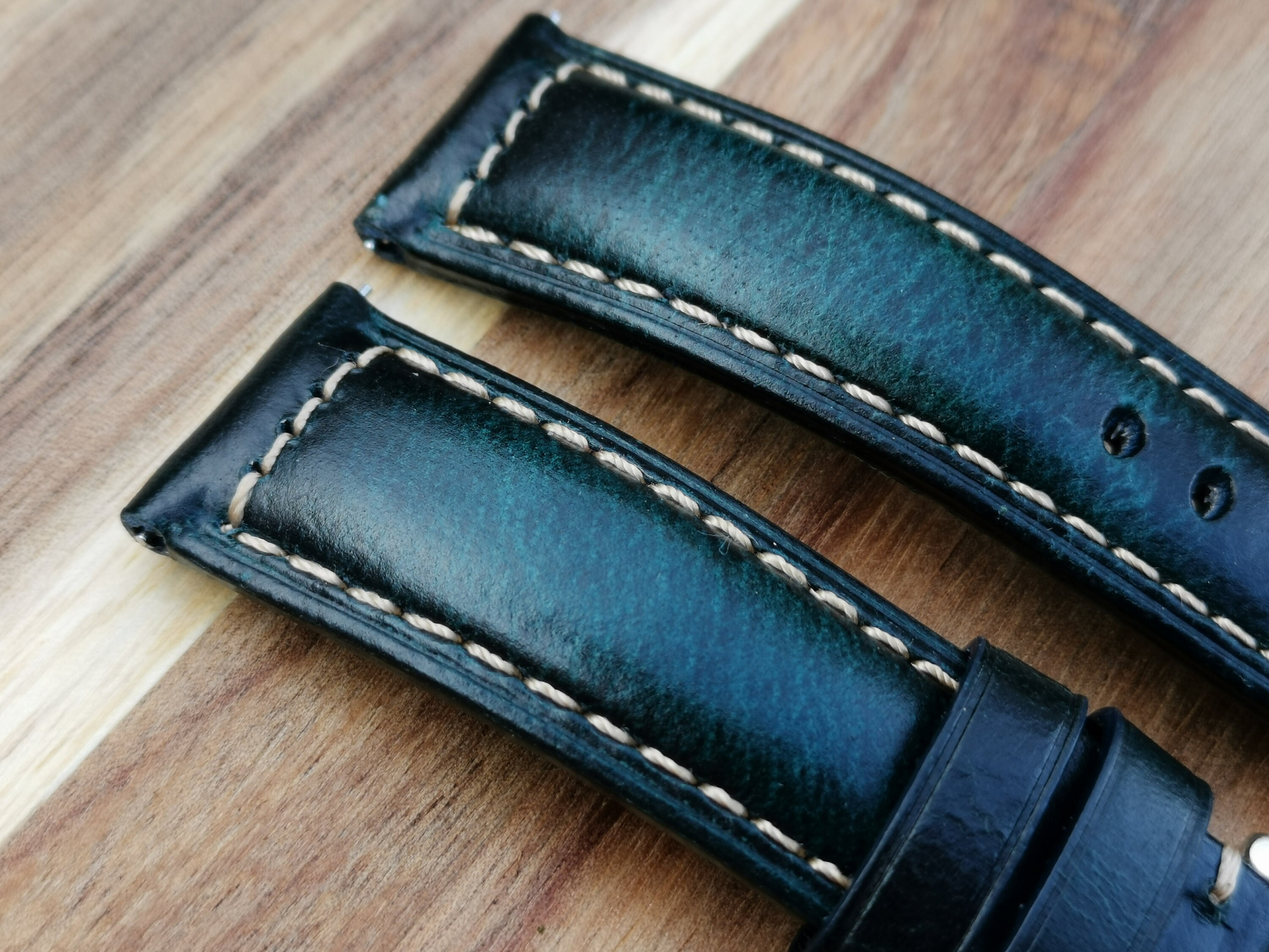 Cinturino Per Orologio Fatto A Mano In Vera Pelle Di Vitello - Foto 11