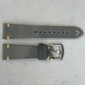 Stone Grey Vintage Full Grain Leather Watch Strap Quick Release 18mm, 20mm, 22mm, 24mm