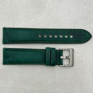 Air Force Blue Full Grain Leather Watch Strap Band Padded Quick Release 18mm 20mm 22mm 24mm Etsy