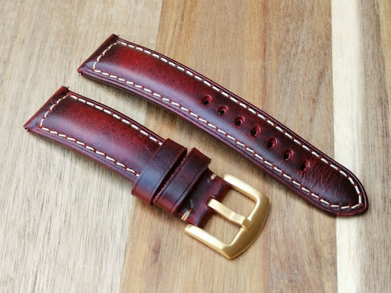 Handmade Dark Brown Leather Strap - 20mm