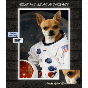 Custom Pet Portrait, Astronaut Cat Portrait, Personalised Pet Portrait, NASA Cat, Space Cat, Cat Lover Gift, Cat Portrait From Photo