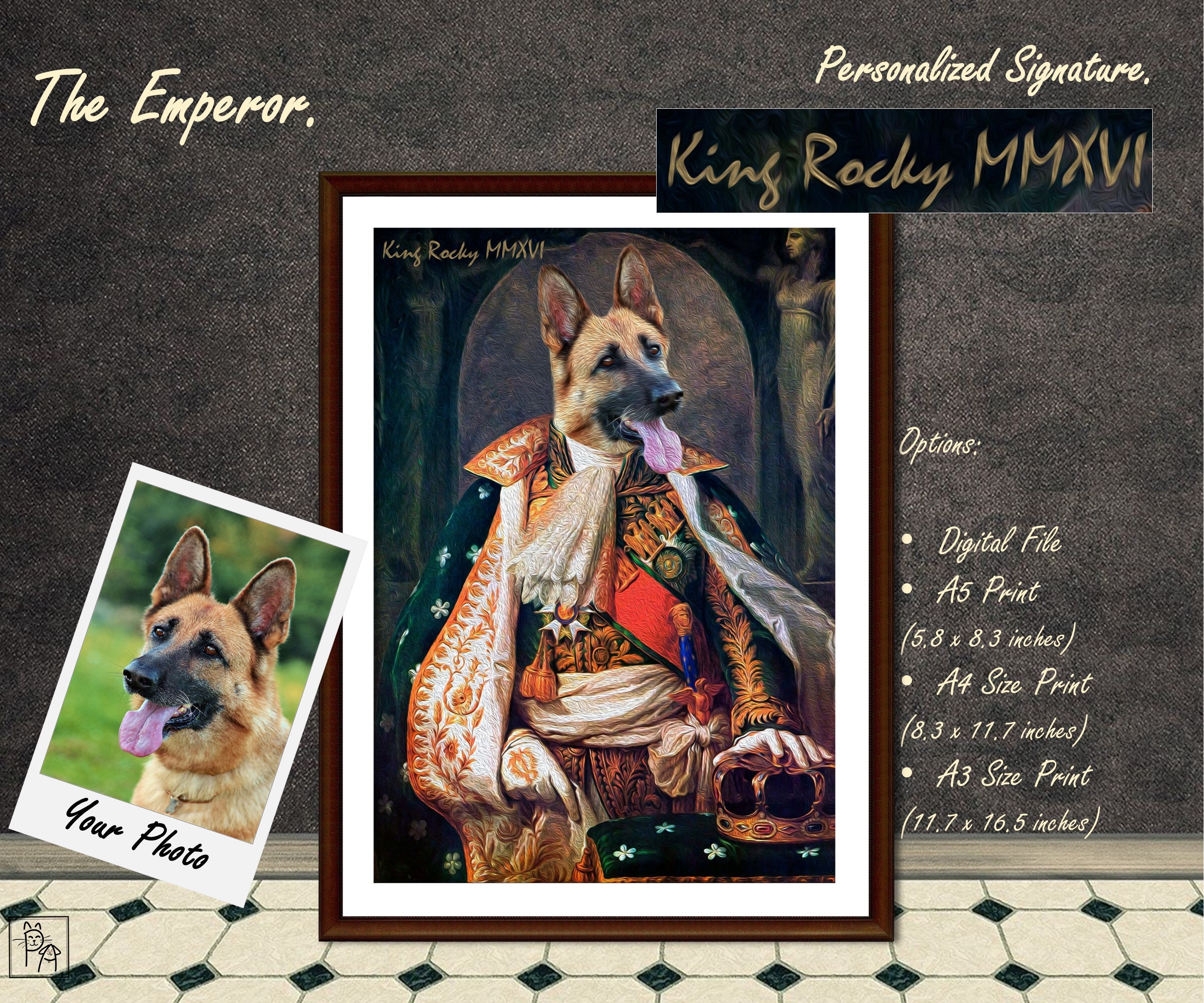 Custom Pet Portrait Royal Cat Portrait Reinassance Pet | Etsy