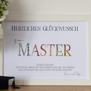 Geldgeschenk zum Masterabschluss optional mit Bilderrahmen