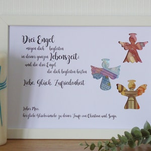 personalisiertes Geldgeschenk Lebensbaum Taufe Jugendweihe Konfirmation Firmung Kommunion Lebenswende Motiv  *Engel*