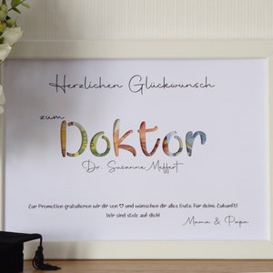 Geldgeschenk zum Doktor Promotion optional mit Bilderrahmen