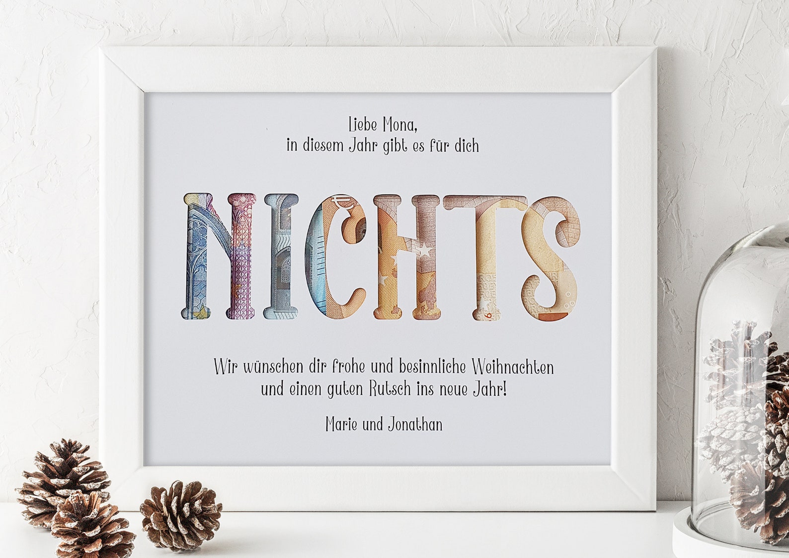 Personalisiertes Geldgeschenk zu Weihnachten Nichts  Etsy