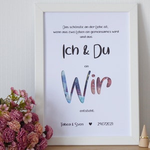 personalisiertes Geldgeschenk ICH DU WIR Hochzeit Flitterwochen Reise Weltreise Trauung Vermählung