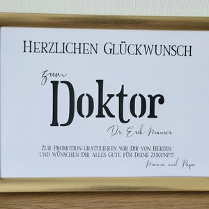 Geschenk zur Promotion  - Doktor / Ingenieur optional mit Bilderrahmen