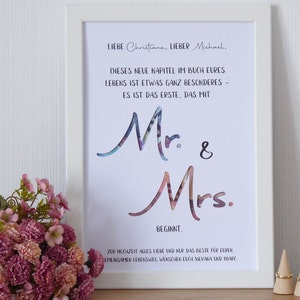 personalisiertes Geldgeschenk MR. & MRS. Hochzeit Flitterwochen Reise Trauung Vermählung