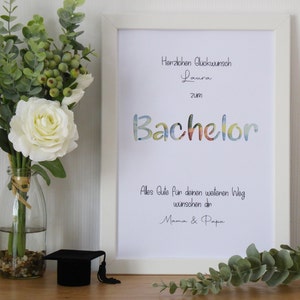 Geldgeschenk zum bestandenen Studium optional mit Bilderrahmen - Bachelor