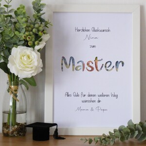 Geldgeschenk zum Master optional mit Bilderrahmen