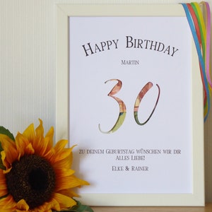 personalisiertes Geldgeschenk zum Geburtstag - Motiv INDIVIDUELLE JAHRESZAHL