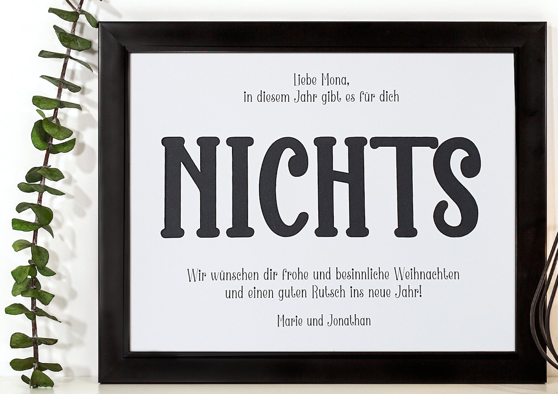 Personalisiertes Geldgeschenk zu Weihnachten Nichts Etsy