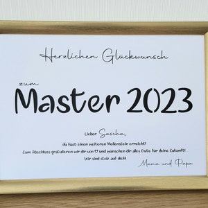 Geldgeschenk Master 2025 optional mit Bilderrahmen