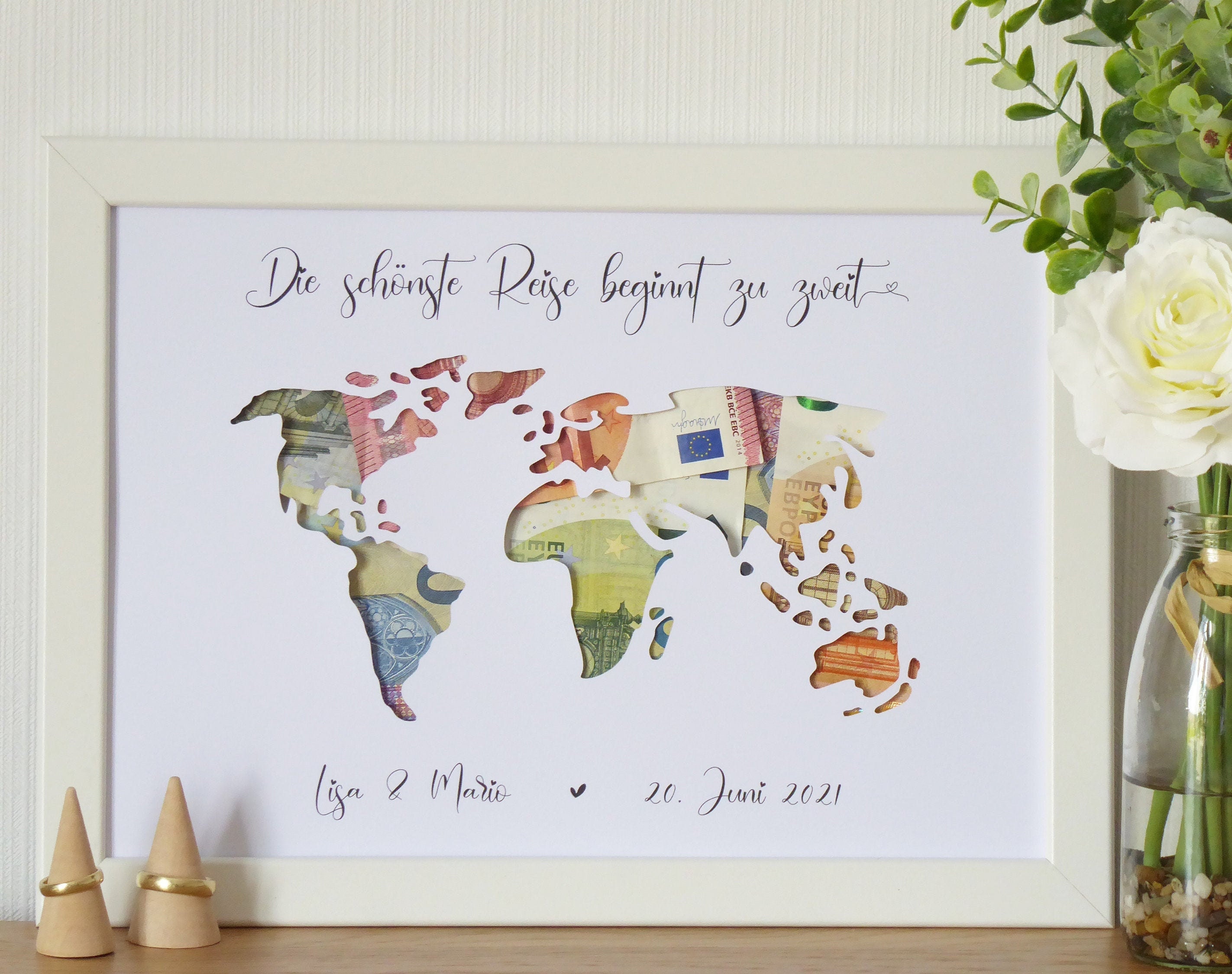 Geldgeschenk zur Hochzeit schönste Reise beginnt zu zweit Etsy Schweiz