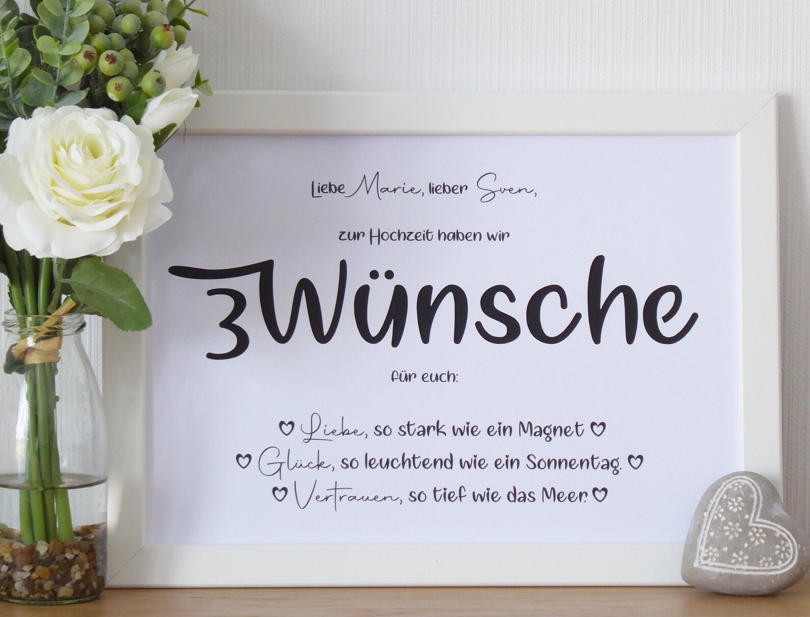 Persönliches Geschenk für Brautpaar zur Hochzeit 3 Wünsche Etsy