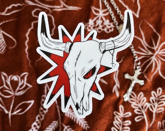 cattle skull sticker