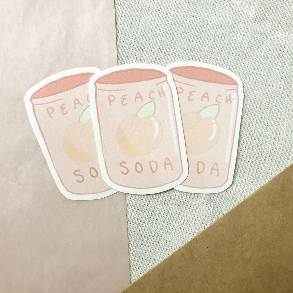 Peach Soda Sticker Glossy Cute Sticker | Etsy