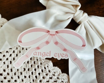 coquette bow "angel eyes" large sticker | angelcore, coquette sticker for laptops, water bottles, notebooks