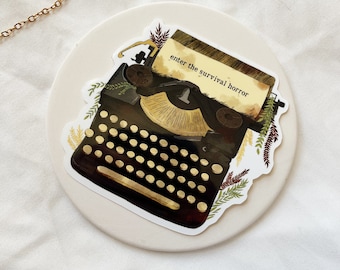 Resident Evil Inspired Typewriter Waterproof Sticker | Laptops, Water bottles, Journaling Stickers