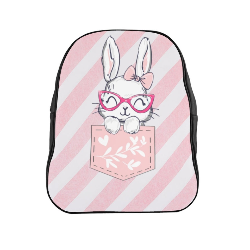 Pink Study Rabbit School Girl's Gift Backpack