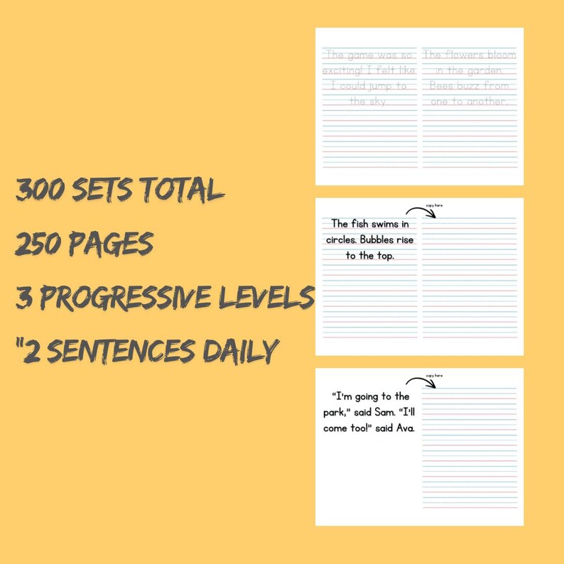 Handwriting Practice Worksheets for Kids | 2 Sentences a Day | Build ...