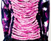 Hustle High Painted Dark Denim Corset Back Jacket