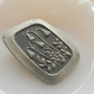 R. Tennesmed Pendant Mid Century Sweden Pewter Floral Pattern Vintage