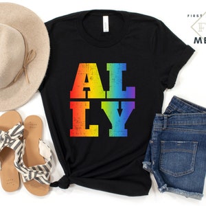 Pride Ally Shirt, Gay Pride Rainbow, LGBTQ Equality, LGBT Lesbian Queer Bisexual, Love Is Love, You Matter, Say Gay, Cute Vintage Retro Tee
