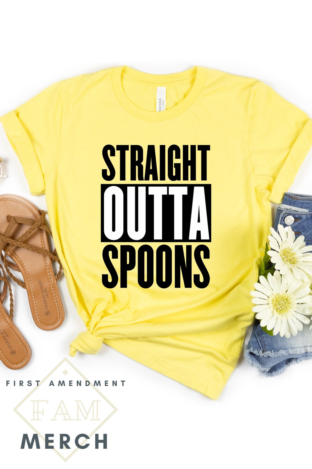 Straight Outta Spoons Spoonie Shirt Invisible Disability Tee Etsy
