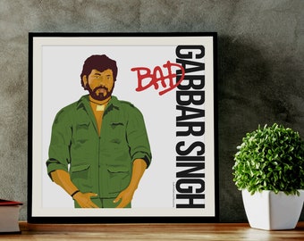 Gabbar Singh – BAD. Sholay and Michael Jackson inspired Bollywood DIGITAL art print