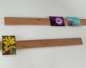 Magnetic picture ledge made of oak wood. Picture ledge, magnetic ledge, picture frame, wall hanging, wall decoration,