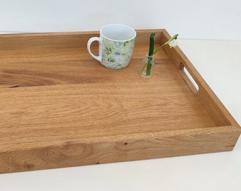 Large Wooden Tray Large Serving Tray / Large Ottoman Tray / Oak Tray