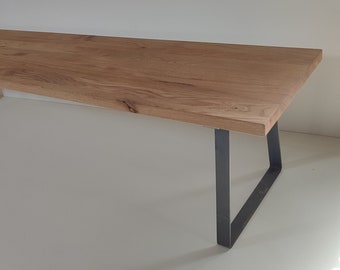 Modern solid oak bench